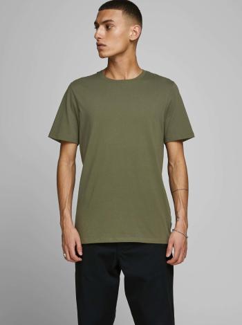 Khaki basic tričko Jack & Jones Organic