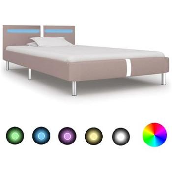 Rám postele s LED cappuccino umělá kůže 90x200 cm (280861)
