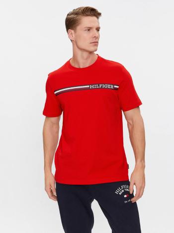 Tommy Hilfiger pánské červené tričko - L (XND)