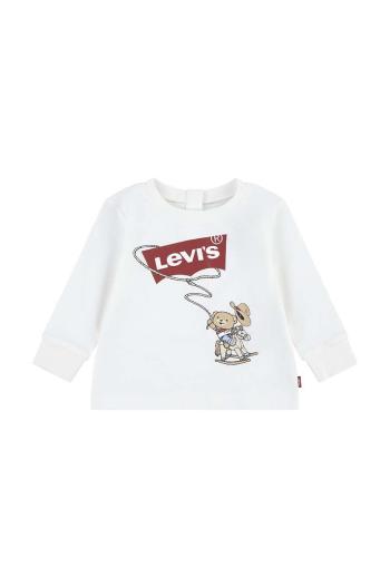 Kojenecká mikina Levi's COWBOY LEVI BATWING TEE béžová barva, s potiskem, 6EL334