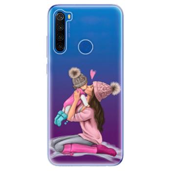 Odolné silikonové pouzdro iSaprio - Kissing Mom - Brunette and Girl - Xiaomi Redmi Note 8T