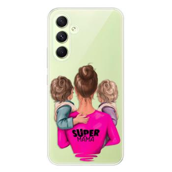 Odolné silikonové pouzdro iSaprio - Super Mama - Two Boys - Samsung Galaxy A54 5G