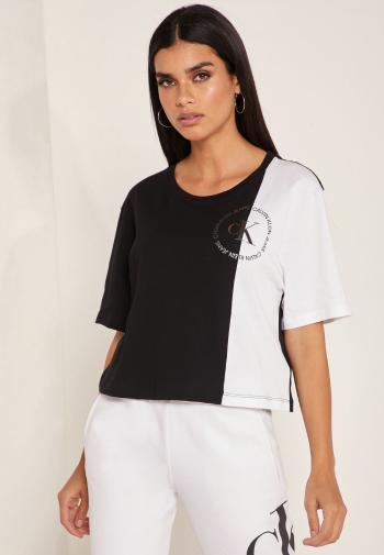 Calvin Klein Calvin Klein dámské černé tričko CK ROUND LOGO BLOCKED TEE