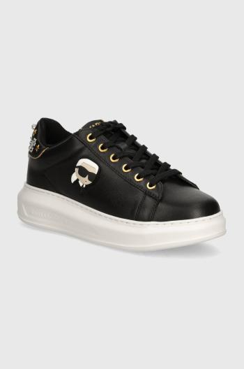 Kožené sneakers boty Karl Lagerfeld KAPRI černá barva, KL62528M