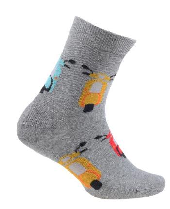 Chlapecké vzorované ponožky WOLA SKÚTRY šedý melír Velikost: 27-29