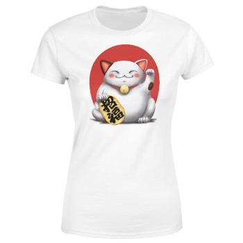 Tričko Maneki-Neko (Velikost: M, Typ: pro ženy, Barva trička: Bílá)