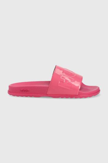 Pantofle HUGO Match dámské, růžová barva