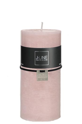 Růžová nevonná svíčka válec L -Ø  - 7*15 cm72H 34037