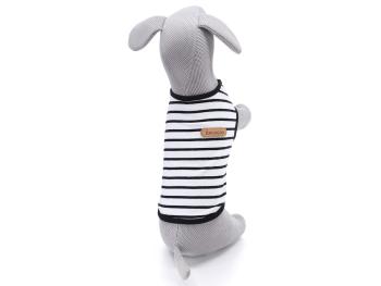 Vsepropejska Kamar pruhované tričko pro psa Barva: Černá, Délka zad (cm): 20, Obvod hrudníku: 34 - 38 cm