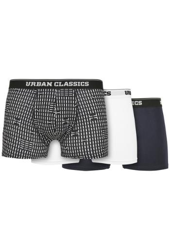 Urban Classics Organic Boxer Shorts 3-Pack minimal aop+white+navy - S