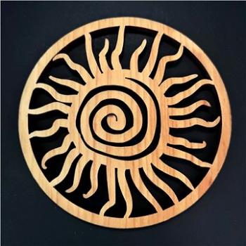 AMADEA Dřevěný podtácek kulatý ve tvaru slunce, masivní dřevo, průměr 10 cm (26986-00)