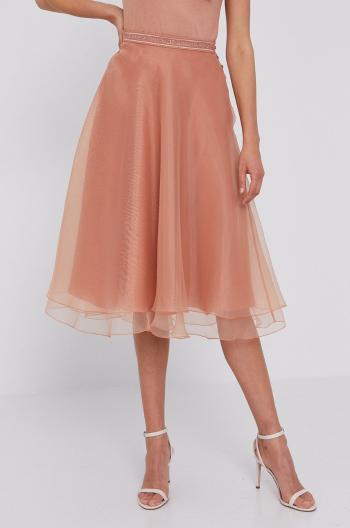 Sukně Elisabetta Franchi růžová barva, mini, jednoduchá