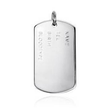 Šperky4U Stříbrný přívěšek - dog tag s textem - ZB3115