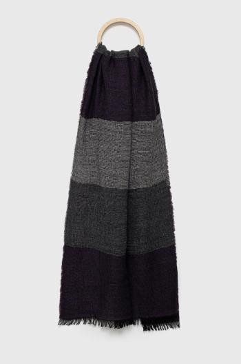 Šátek z vlněné směsi Sisley fialová barva, vzorovaný