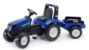 Traktor šlapací New Holland T8 modrý s valníkem