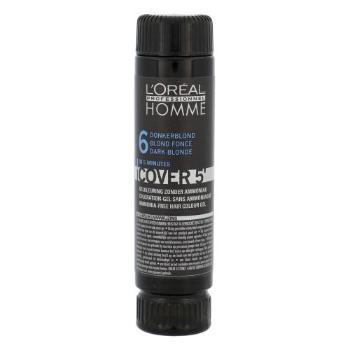 L'Oréal Professionnel Homme Cover 5´ 3x50 ml barva na vlasy pro muže poškozená krabička 6 Dark Blond na barvené vlasy; na všechny typy vlasů