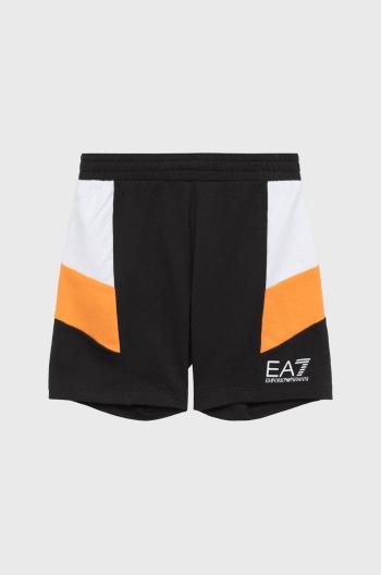Dětské bavlněné šortky EA7 Emporio Armani černá barva,