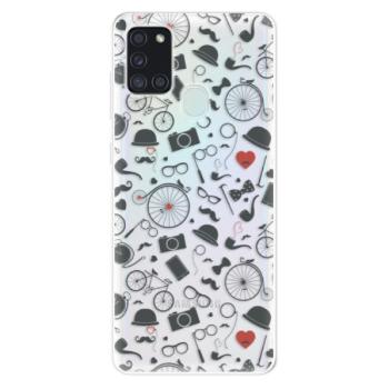 Odolné silikonové pouzdro iSaprio - Vintage Pattern 01 - black - Samsung Galaxy A21s