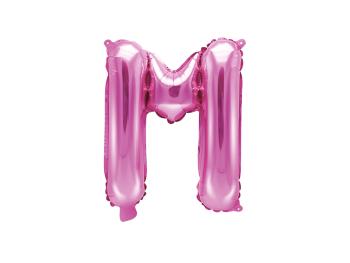 PartyDeco Fóliový balónek Mini - Písmeno M 35cm růžový