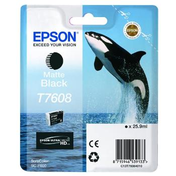 EPSON T7608 (C13T76084010) - originální cartridge, matně černá, 25,9ml