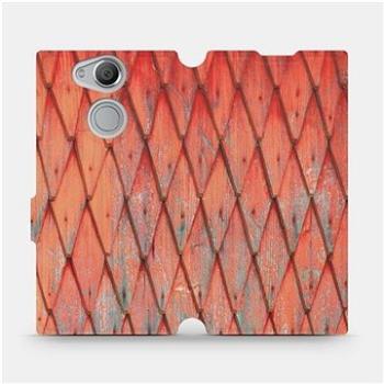 Flipové pouzdro na mobil Sony Xperia XA2 - MK01S Oranžový vzor dřeva (5903226776559)