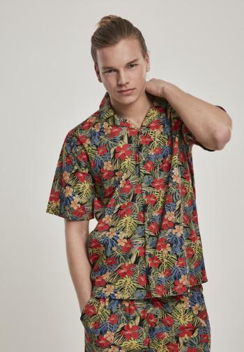 Urban Classics Pattern Resort Shirt black/tropical - S