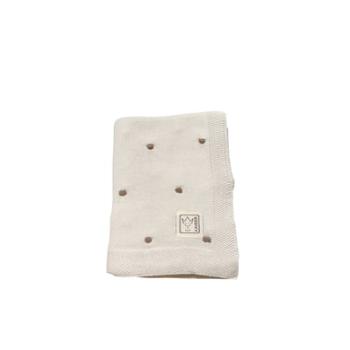 Kaiser Dětská deka KNOTS organic cotton krémová/uzly light hnědá