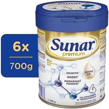Sunar Premium 4 batolecí mléko, 6× 700 g  (8592084417680)