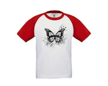 Dětské tričko baseball Motýl grunge
