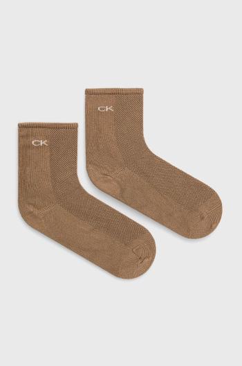 Ponožky Calvin Klein dámské, hnědá barva