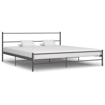 Rám postele šedý kov 200x200 cm (284687)