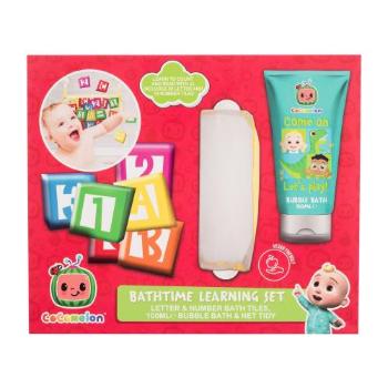 Cocomelon Bathtime Learning Set dárková kazeta pěna do koupele 100 ml + kostičky + síťka na kostičky pro děti