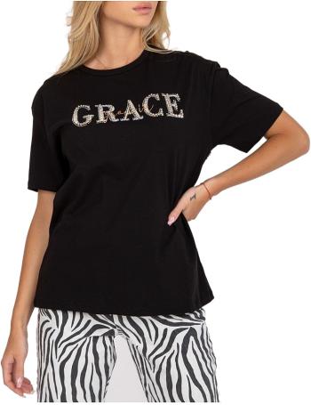 černé dámské tričko s nápisem grace vel. L