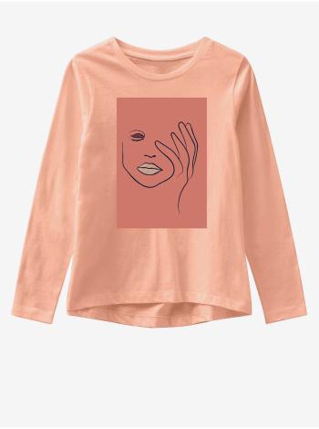 Meruňkové holčičí volné tričko s potiskem name it Violet