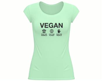 Dámské tričko velký výstřih Vegan for the