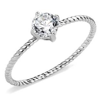 Šperky4U Ocelový prsten se zirkonem - velikost 50 - AL-0096-50