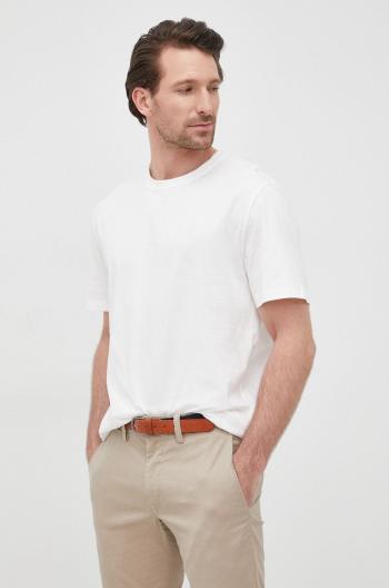 Bavlněné tričko Selected Homme bílá barva, hladký
