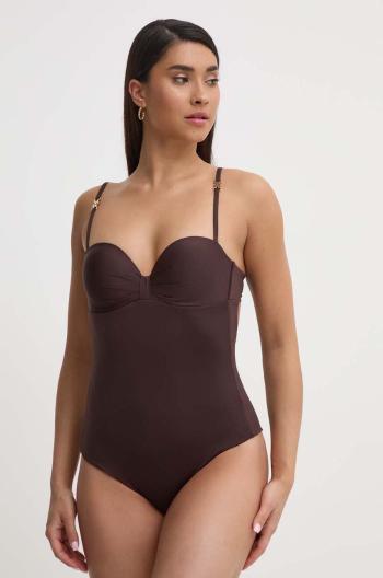 Jednodílné plavky Max Mara Beachwear hnědá barva, 2416831019600