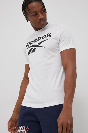 Bavlněné tričko Reebok HD4218 bílá barva, s potiskem