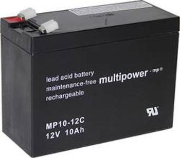 Olověný akumulátor multipower PB-12-10-6,35 MP10-12C, 10 Ah, 12 V