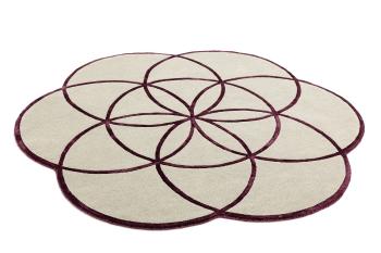 Asiatic London koberce  200x200 kytka cm Ručně všívaný kusový koberec Lotus Purple - 200x200 kytka cm Béžová