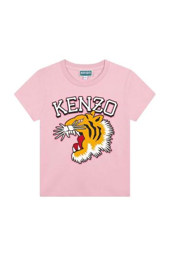 Dětské bavlněné tričko Kenzo Kids růžová barva, K60765