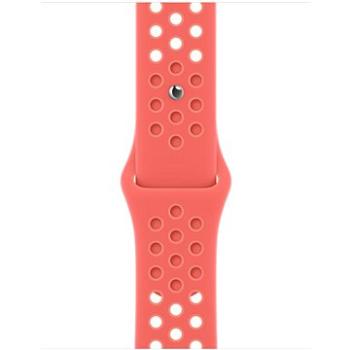 Apple Watch 45mm žhavě oranžový / bledě karmínový sportovní řemínek Nike (ML8A3ZM/A)