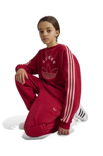 Dětská mikina adidas Originals CREW červená barva, s potiskem, IY9548