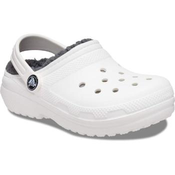 Crocs CLASSIC LINED CLOG K Unisex dětské nazouváky, bílá, velikost 33/34