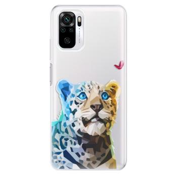 Odolné silikonové pouzdro iSaprio - Leopard With Butterfly - Xiaomi Redmi Note 10 / Note 10S