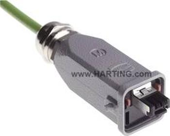 Propojka RJ45 Harting 09 45 115 1100, IP65 / 67, zástrčka rovná, Push-Pull, šedá