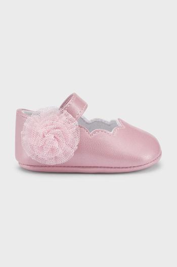 Dětské boty Mayoral Newborn růžová barva