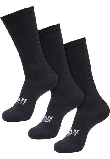 Urban Classics Simple Flat Knit Socks 3-Pack black - 39–42