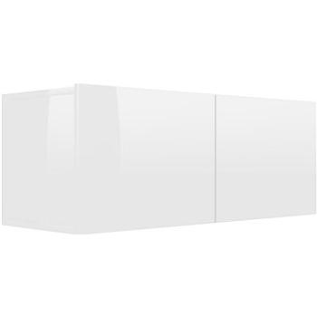 TV stolek bílý s vysokým leskem 80x30x30 cm dřevotříska (801478)